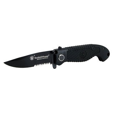 Smith & Wesson Special Tactical Folder Black Serrated Drop Point Knife