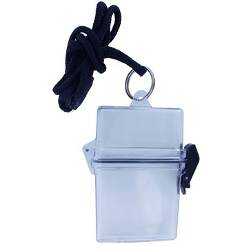 Identification Card Holder Clear Plastic Waterproof Case with Black Lanyard