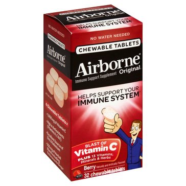 Airborne Immune Support Berry Chewable Tablets 350mg, 32 ct