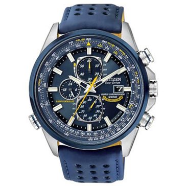 Citizen Men's Blue Angels World Chronograph A-T Leather Strap Eco-Drive Watch