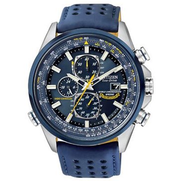 Citizen Men's Blue Angels World Chronograph A-T Leather Strap Eco-Drive Watch