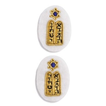 Sleeve Device in Gold on White for Chaplain Jewish