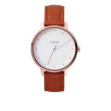 Nixon Women's Kensington Rosegold & Leather Strap Watch