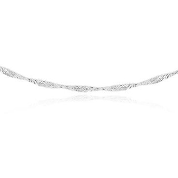 14K White Gold Singapore Chain