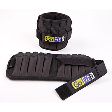 GoFit Padded Ankle Weights 5lb Set (2.5lb Each) - Black