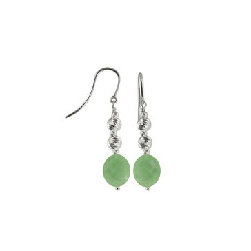 Sterling Silver Dyed Jade Dangle Earrings