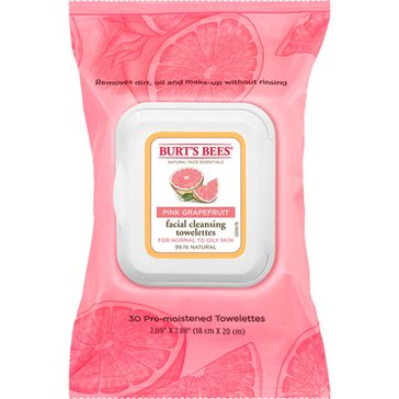 Burt's Bees Facial Cleansing Towelettes Pink Grapefruit, 30ct