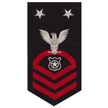 Men's E9 (MACM) Rating Badge in STANDARD Red on Blue POLY/WOOL for Master At Arms