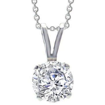 14K White Gold 1/4 ct Diamond Solitaire Pendant Necklace