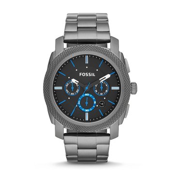 Fossil Men's Machine Chronograph Smoke Stainless Steel Watch, 45mm