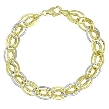  10K Two-Tone Gold Link Bracelet