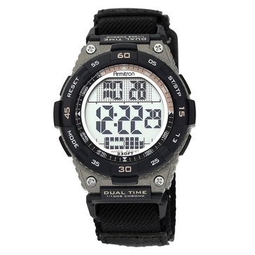 Armitron Men's Sport Digital Chronograph Black Nylon Strap Watch