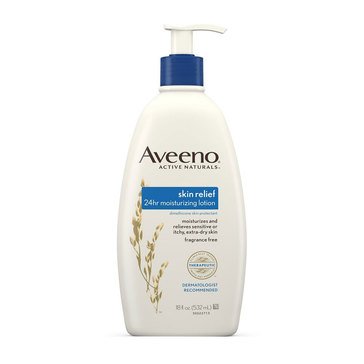 Aveeno Body Moisture Skin Relief 24 Hour Moisturizing Lotion Fragrance Free, 18oz