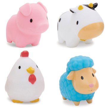 Munchkin Squirin Barnyard Friends Bath Toys, 4-Pack 