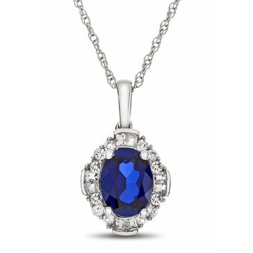 Created Sapphire & Created White Sapphire Pendant