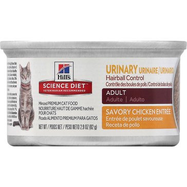 Hill's Science Diet Adult Urinary Hairball Control 2.9 oz. Wet Cat Food