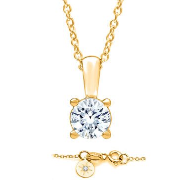 Navy Star 14K Yellow Gold 1/2 CT Solitaire Pendant