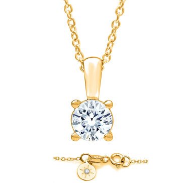 Navy Star 14K Yellow Gold 1/2 ct Diamond Solitaire Pendant Necklace