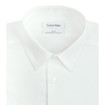 Calvin Klein Mens Steel Slim Fit NI Dobby Solid Dress Shirt