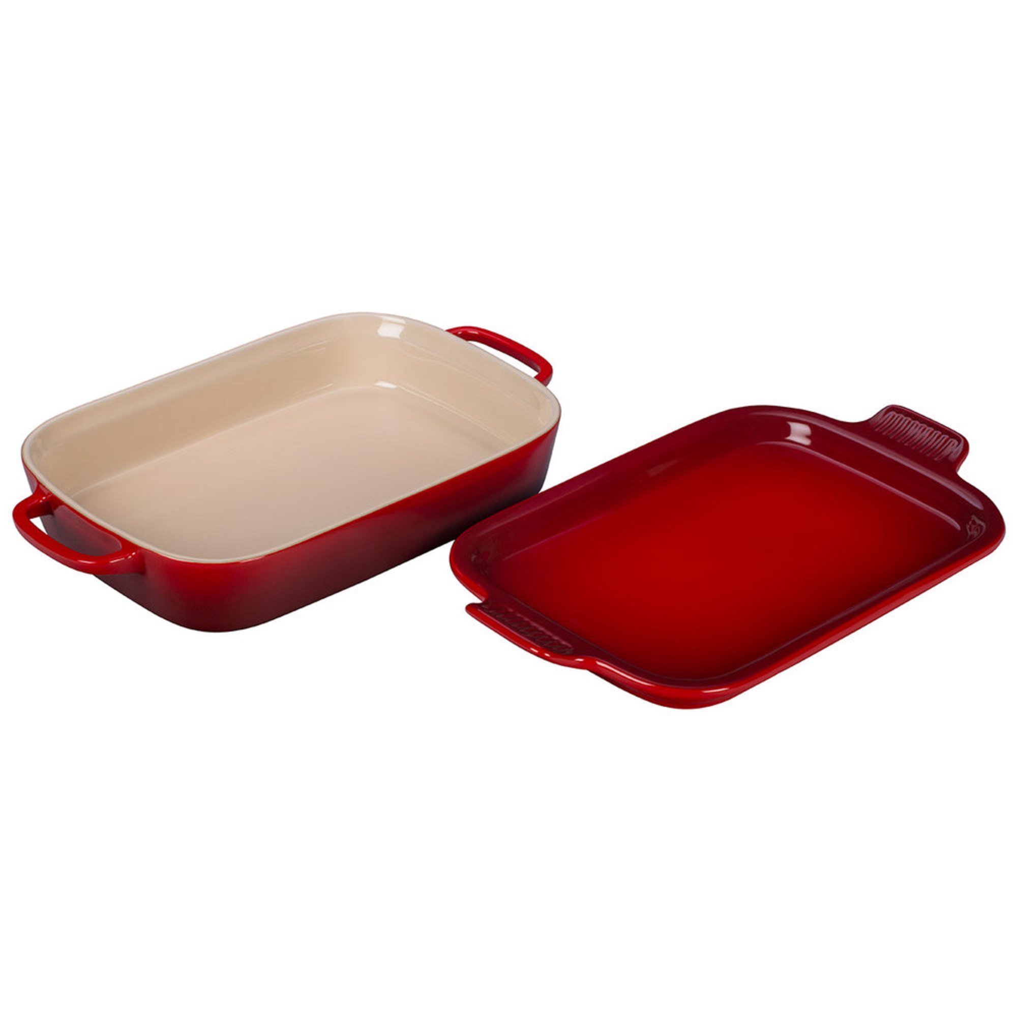 Le Creuset 9x13 Rectangle Dish With Platter Lid, Cerise Bakers