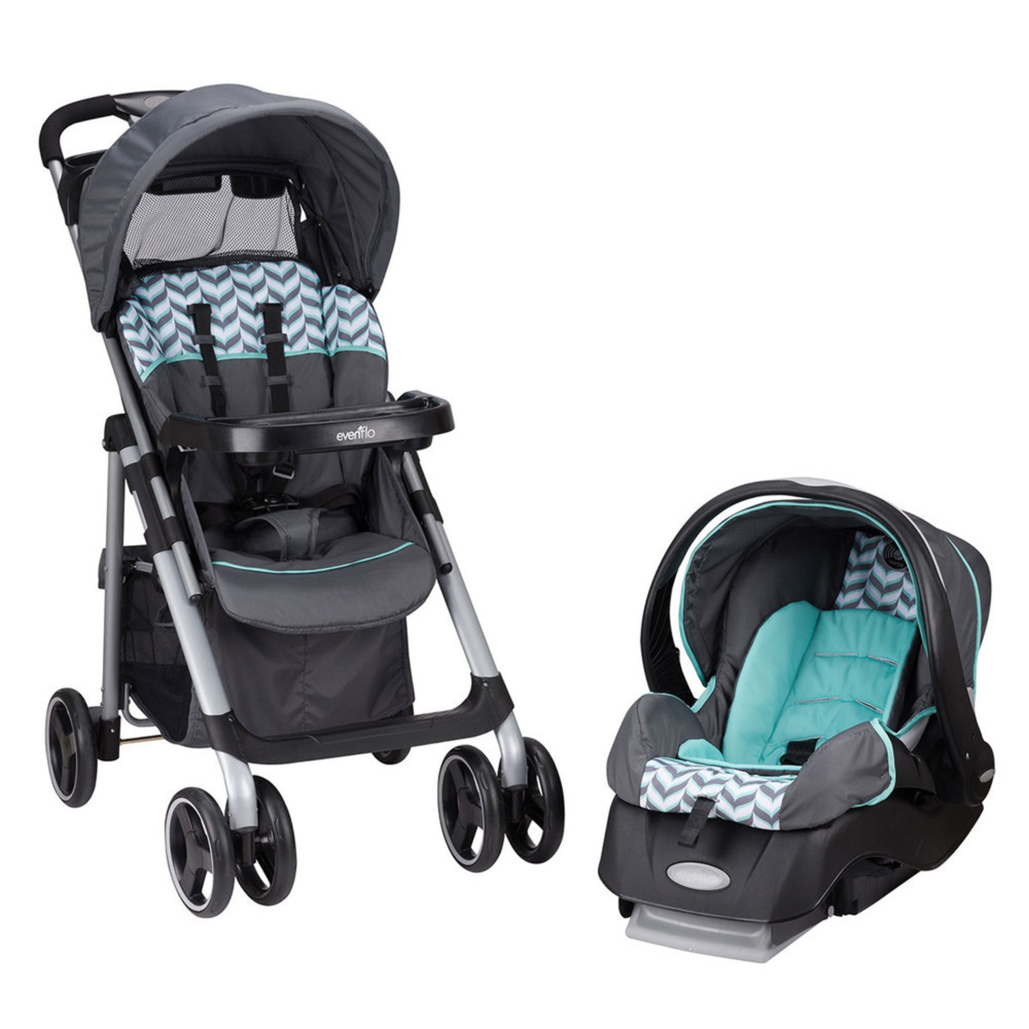 baby travel system with rotating car seat