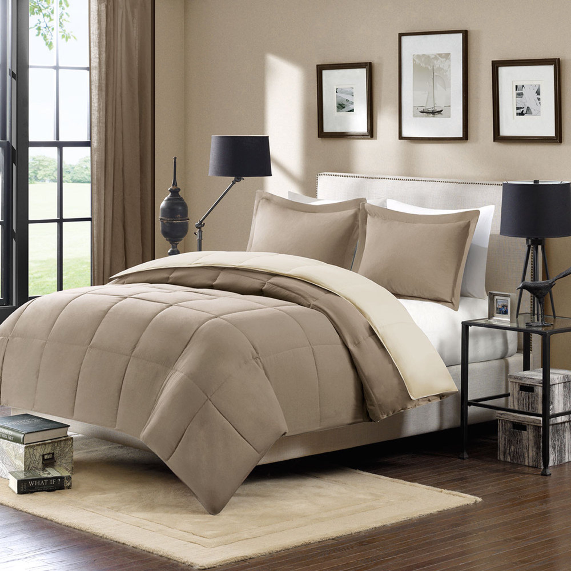 khaki and navy reversible comforter se khaki and navy reversible comforter se