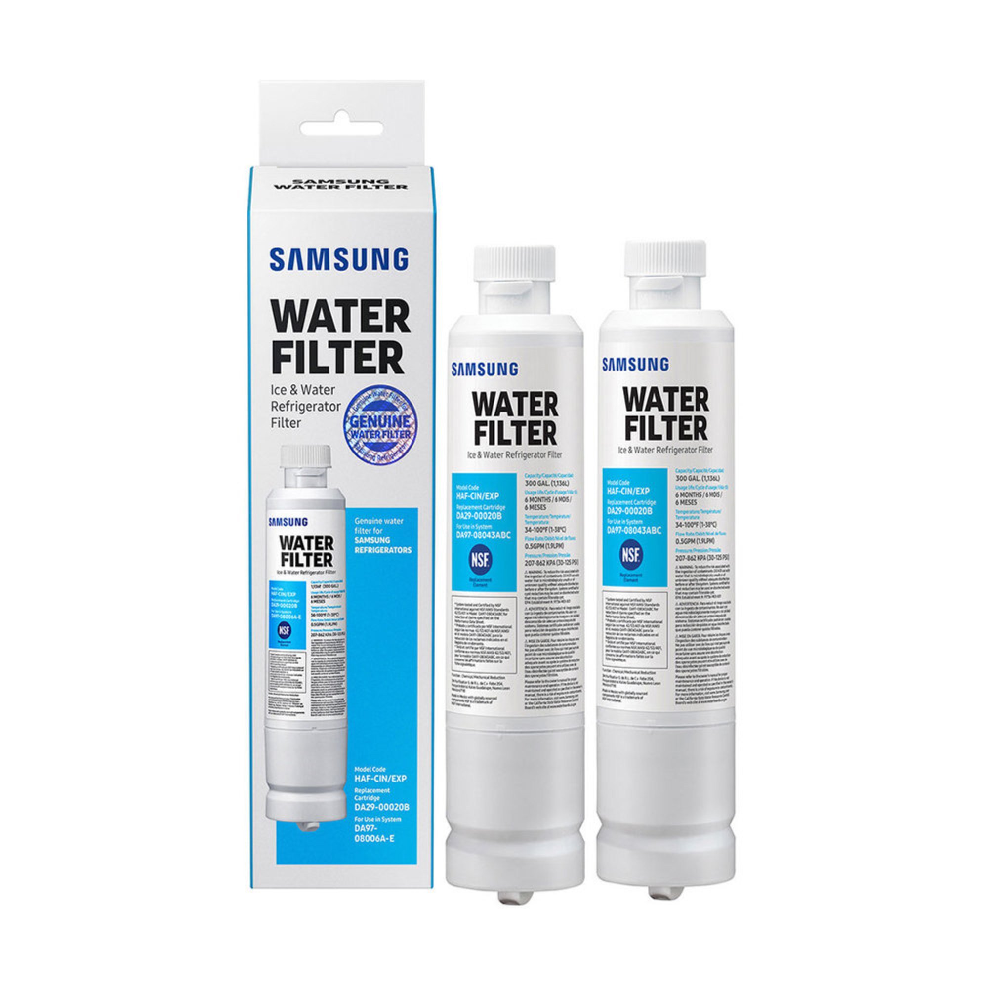 Samsung 2 Pack Refrigeration Water Filters (hafcin2p) Replacement