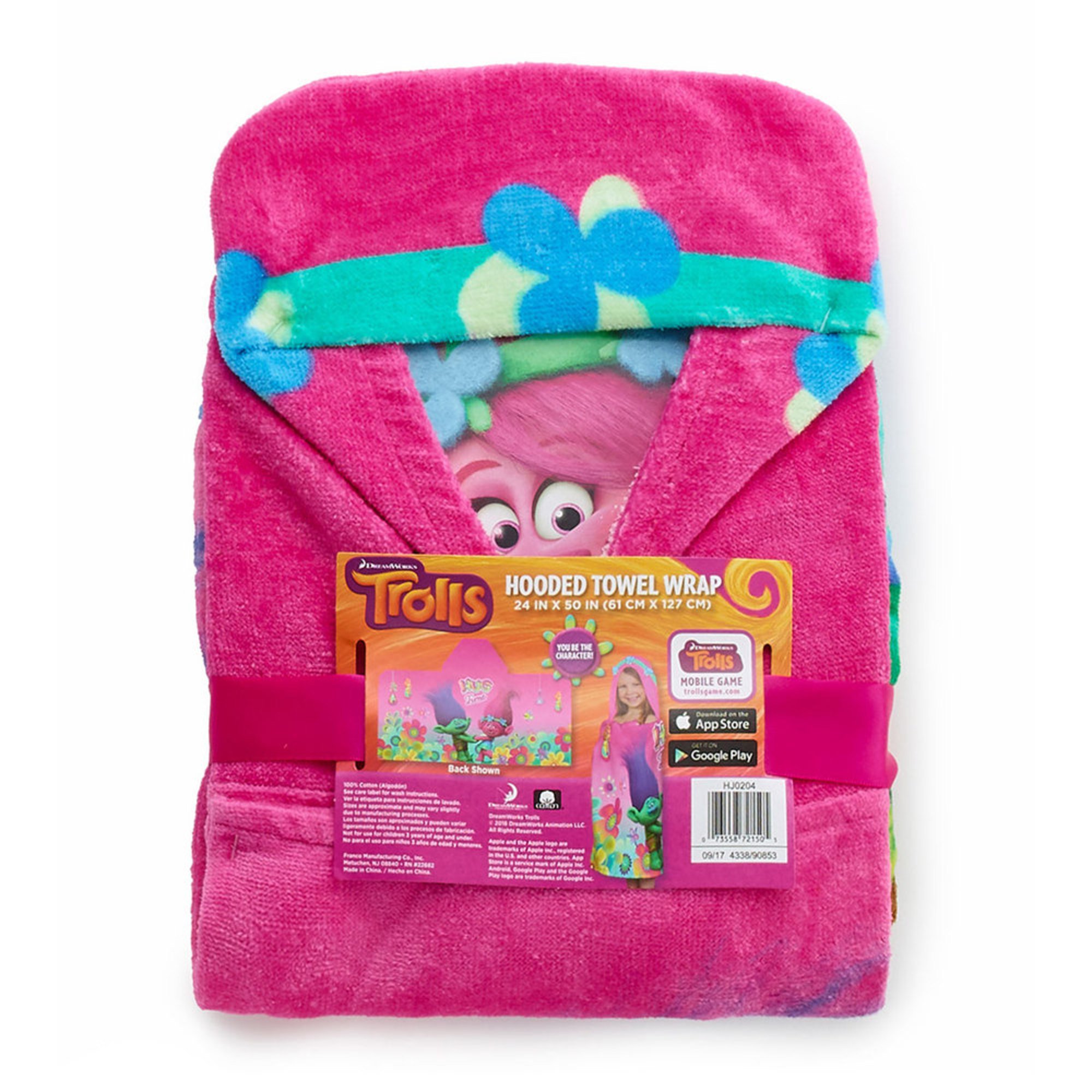trolls hooded towel