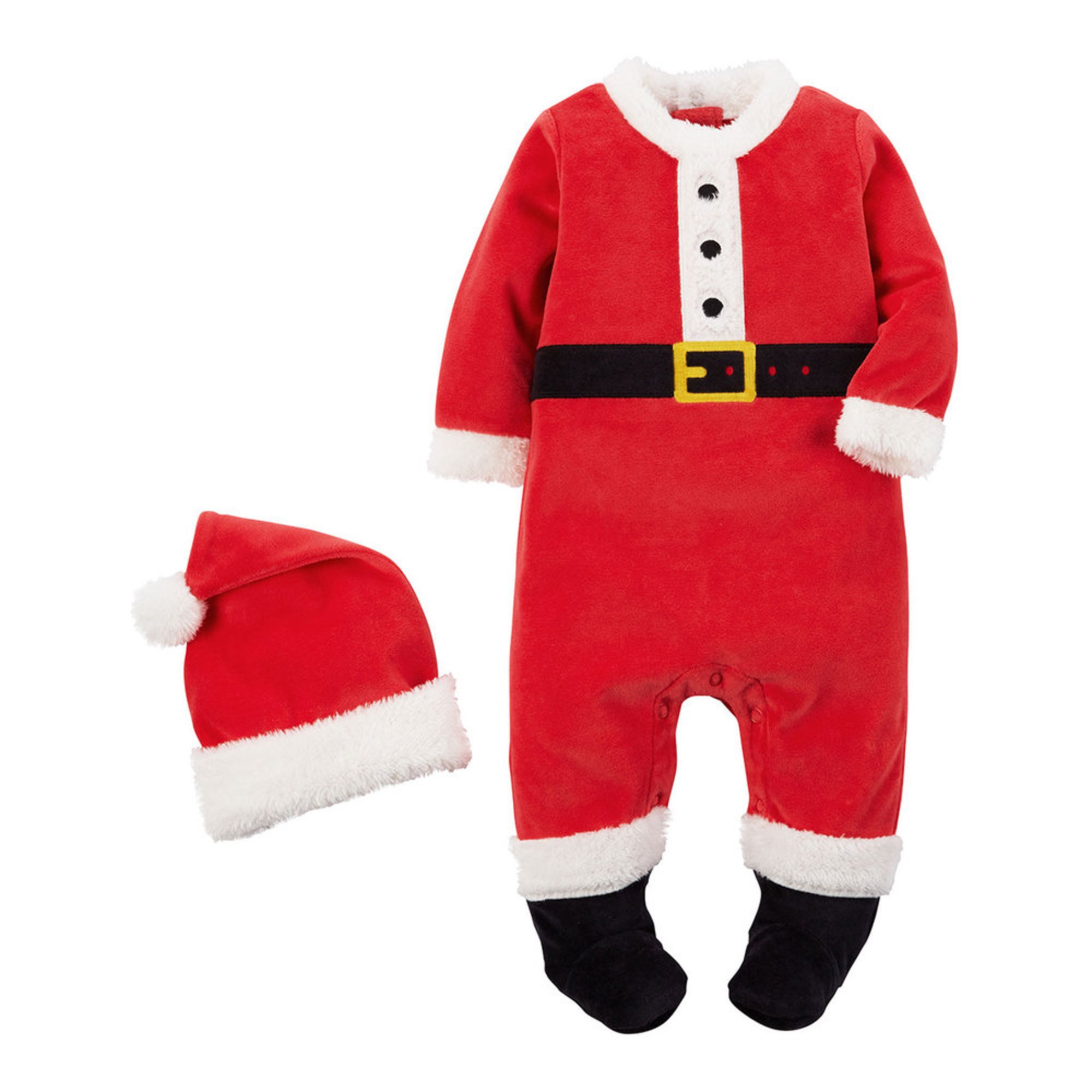 Carter's Newborn 2-piece Velour Sleep N Play, Santa Suit ...