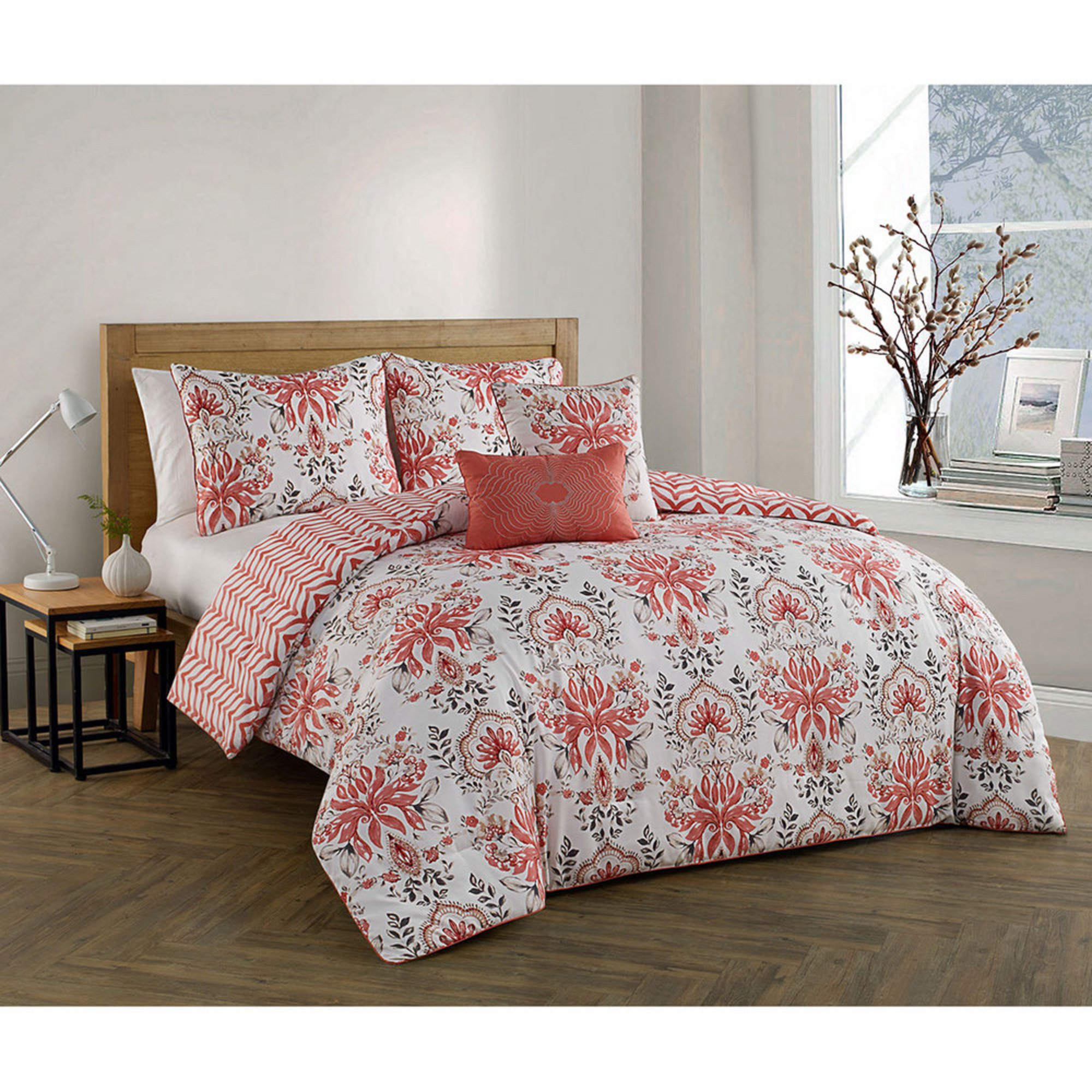 tabitha coral 5 piece comforter set king comforter tabitha coral 5 piece comforter set king comforter