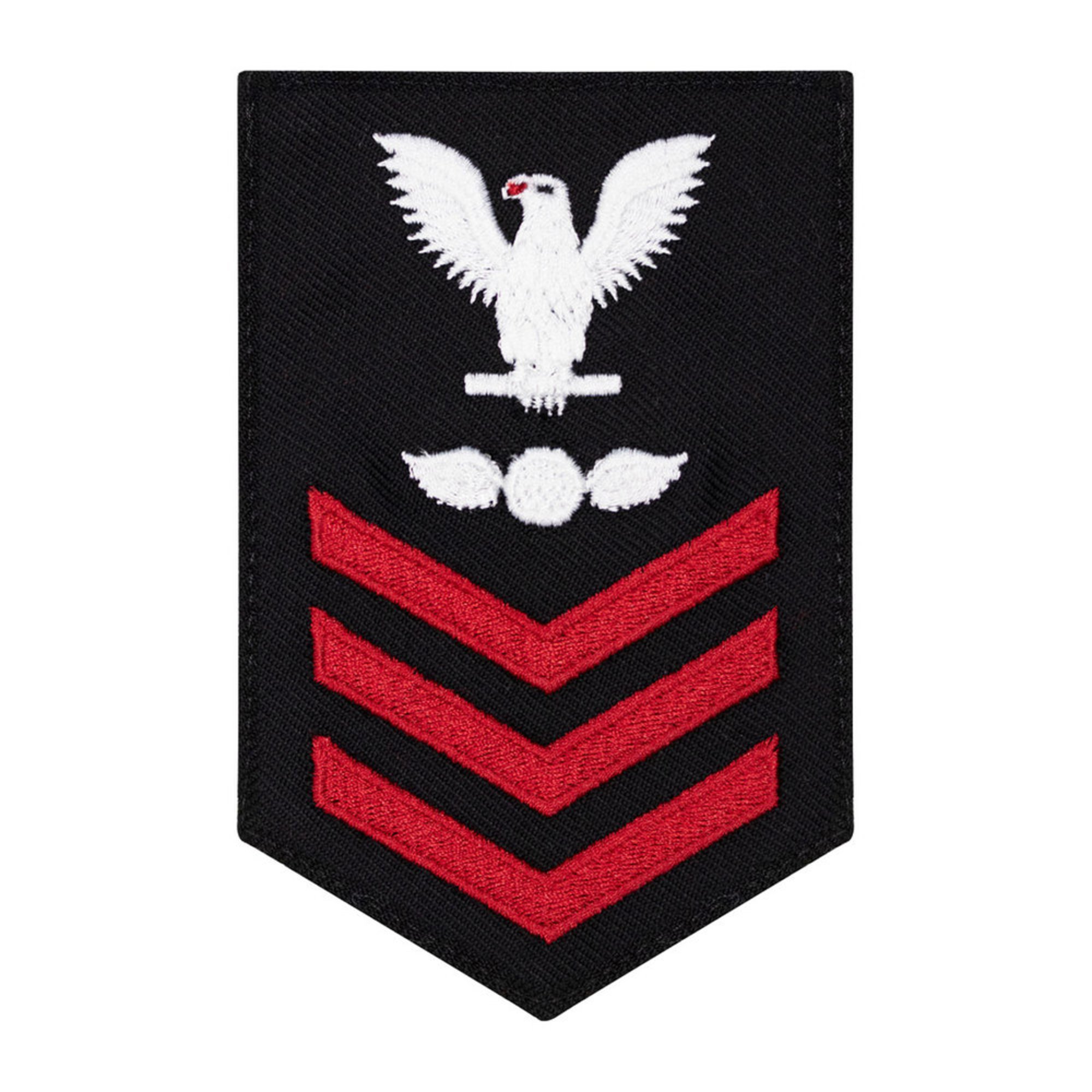 Women's E4e6 (ae1) Rating Badge In Standard Red On Blue Serge Wool For