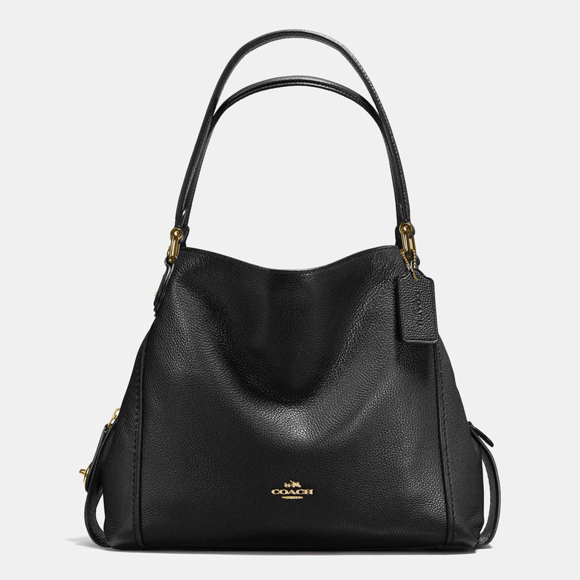 Coach Pebble Edie 31 Shoulder Bag Black | Shoulder Bags | Handbags ...