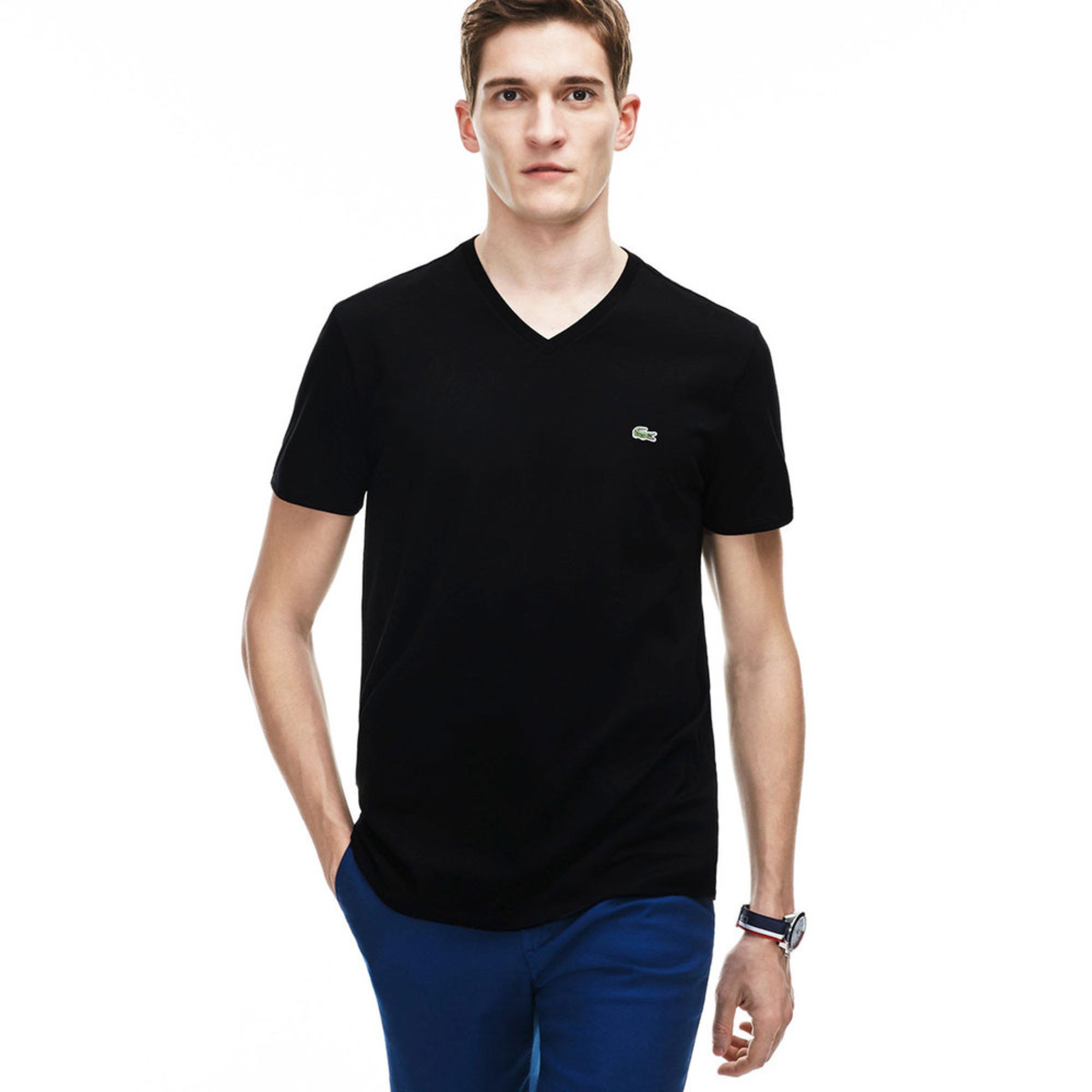 Lacoste Men's Vneck Tee Men's Casual & Dress Tees Apparel Shop