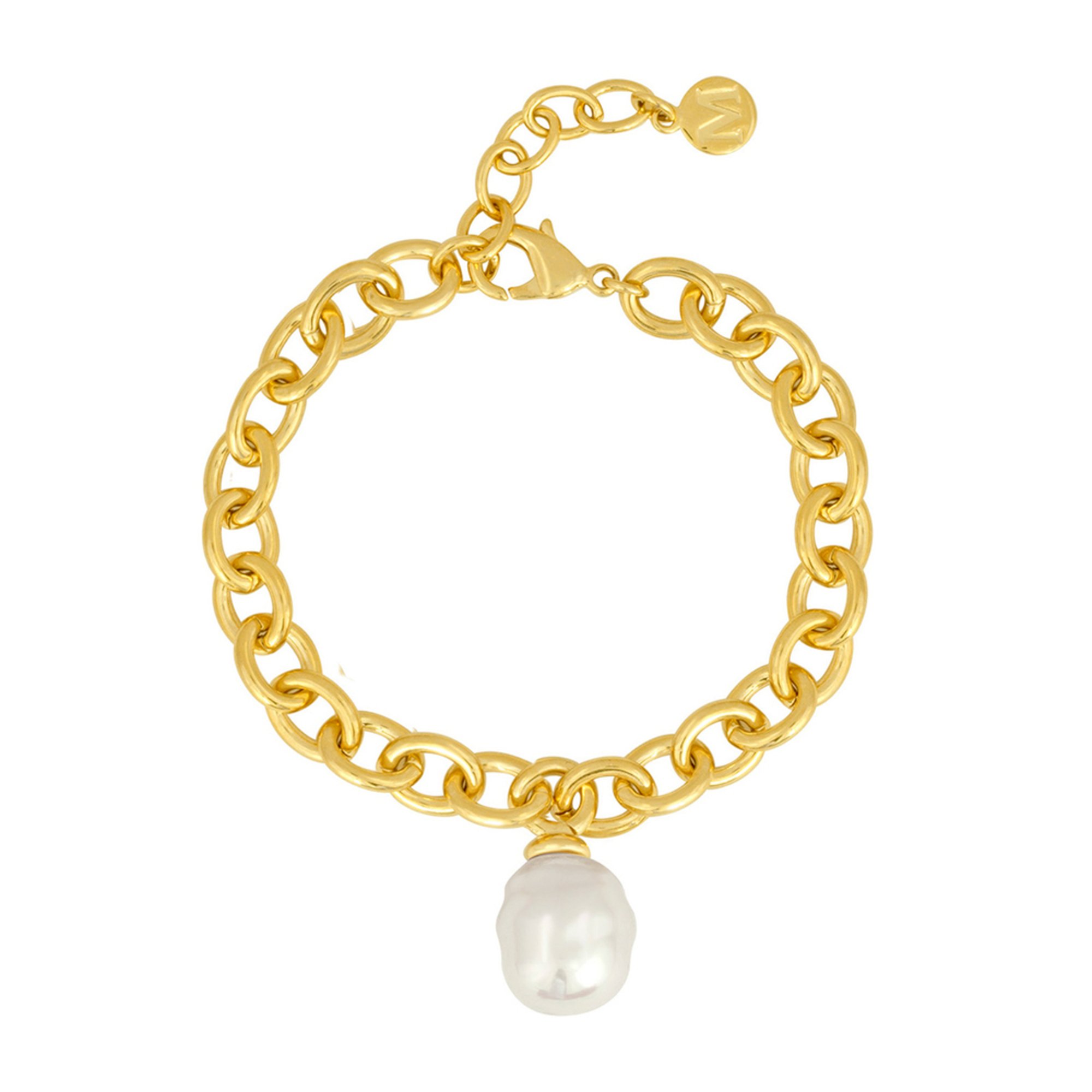 Majorica 14mm Simulated White Baroque Pearl Bracelet Fashion Majorica 14mm Simulated White Baroque Pearl Bracelet
