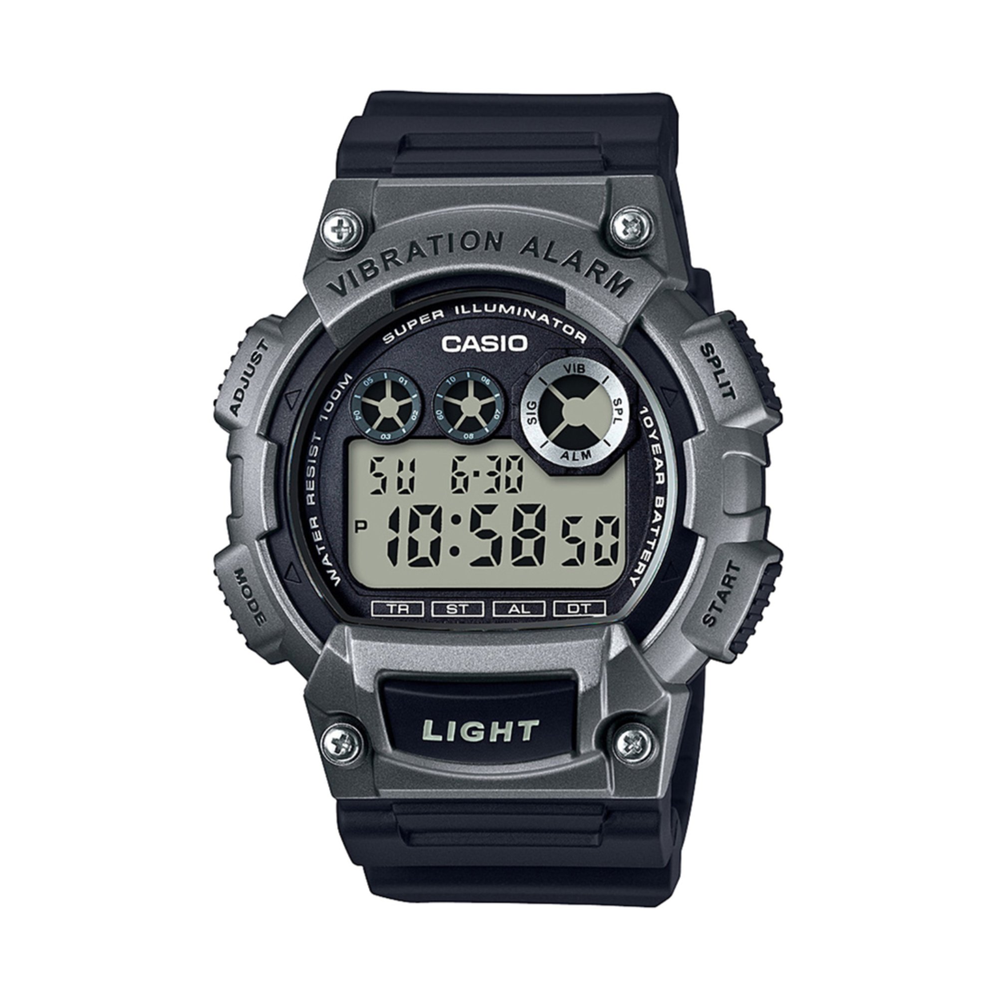 Casio Men's Vibration Alarm Gun/black Digital Watch, 51mm Men's Watches Accessories Shop