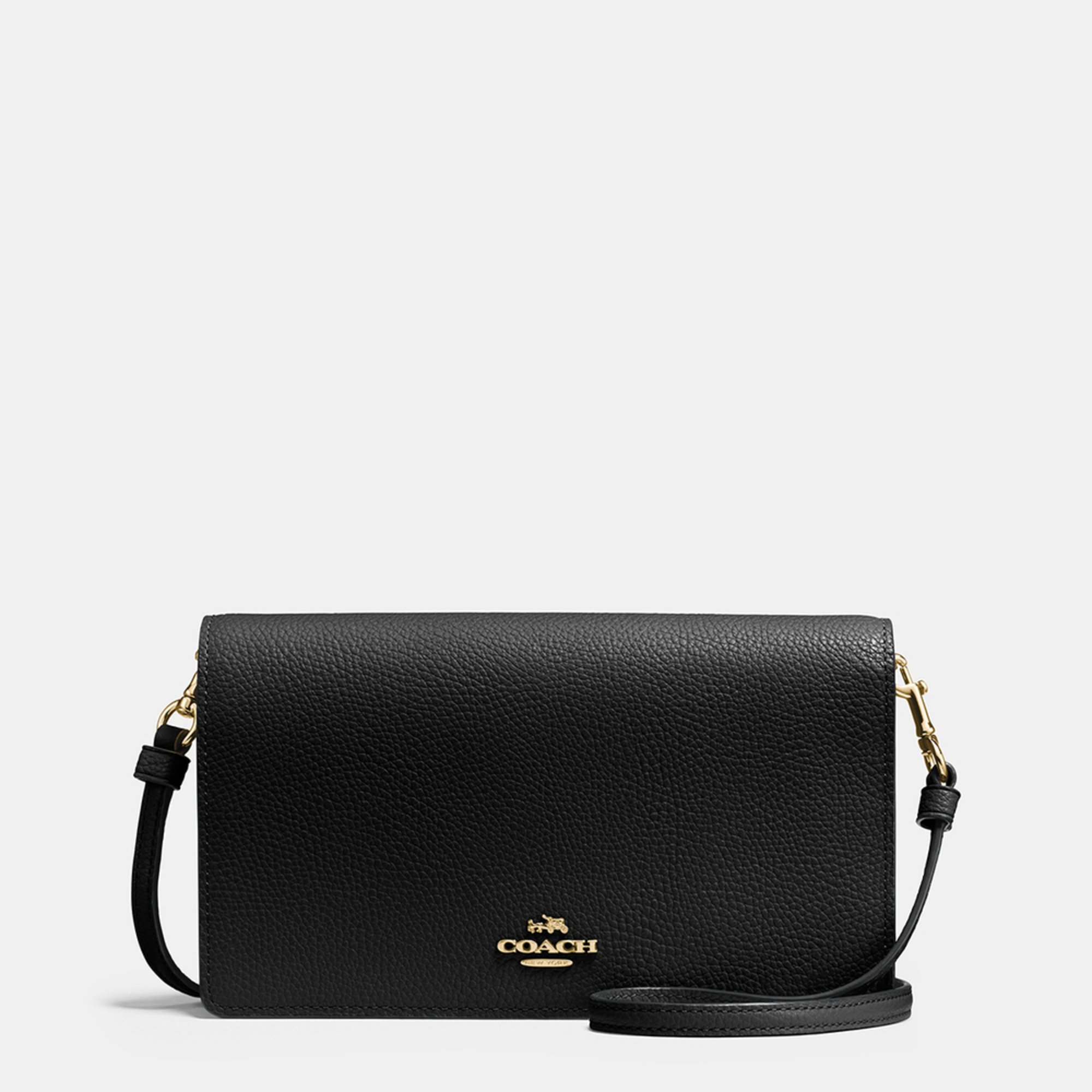 Coach Pebble Foldover Crossbody Black | Crossbody & Messenger Bags ...