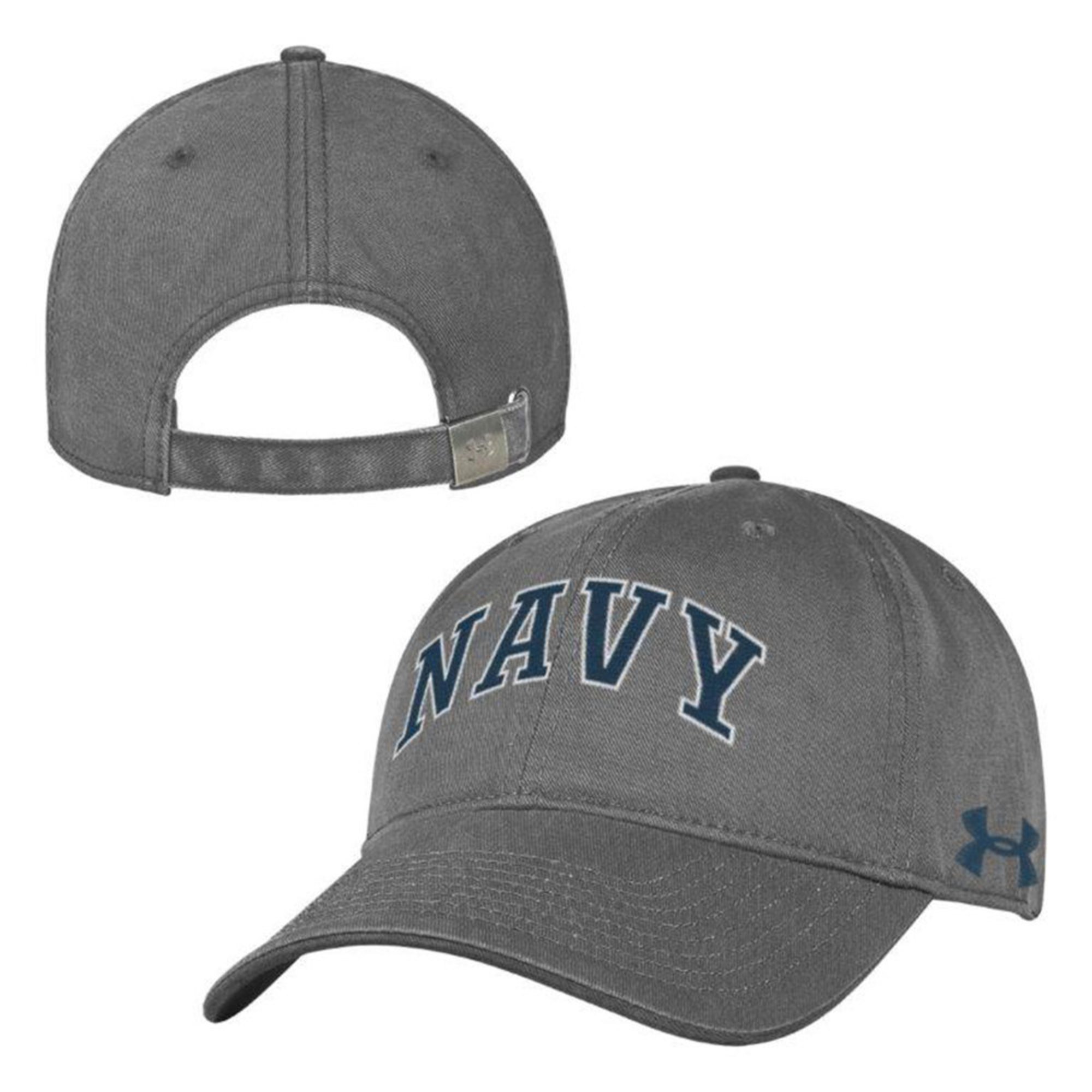 Under Armour Arched Navy Garment Washed Graphite Hat Headwear