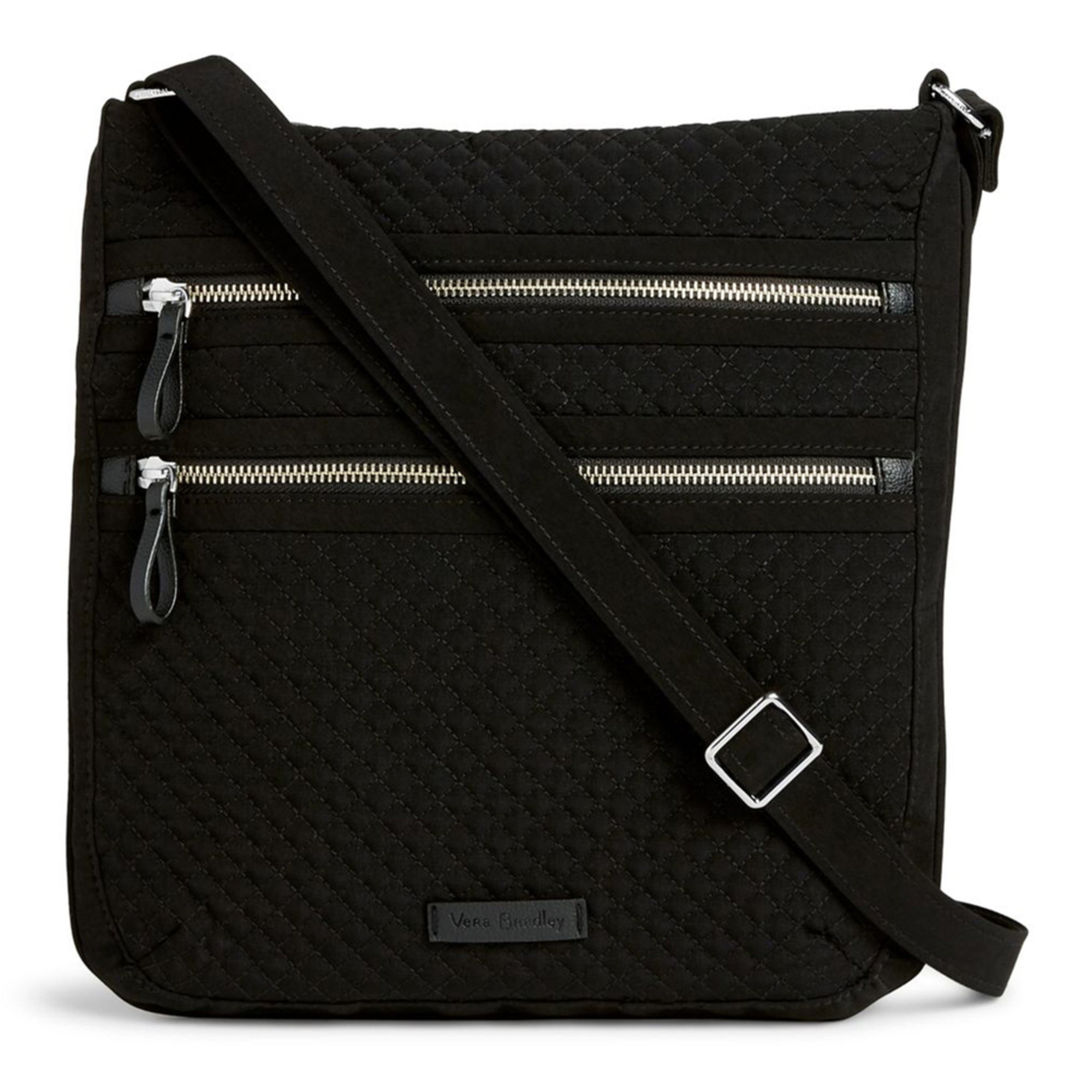Vera Bradley Triple Zip Hipster Iconic Crossbody Classic Black