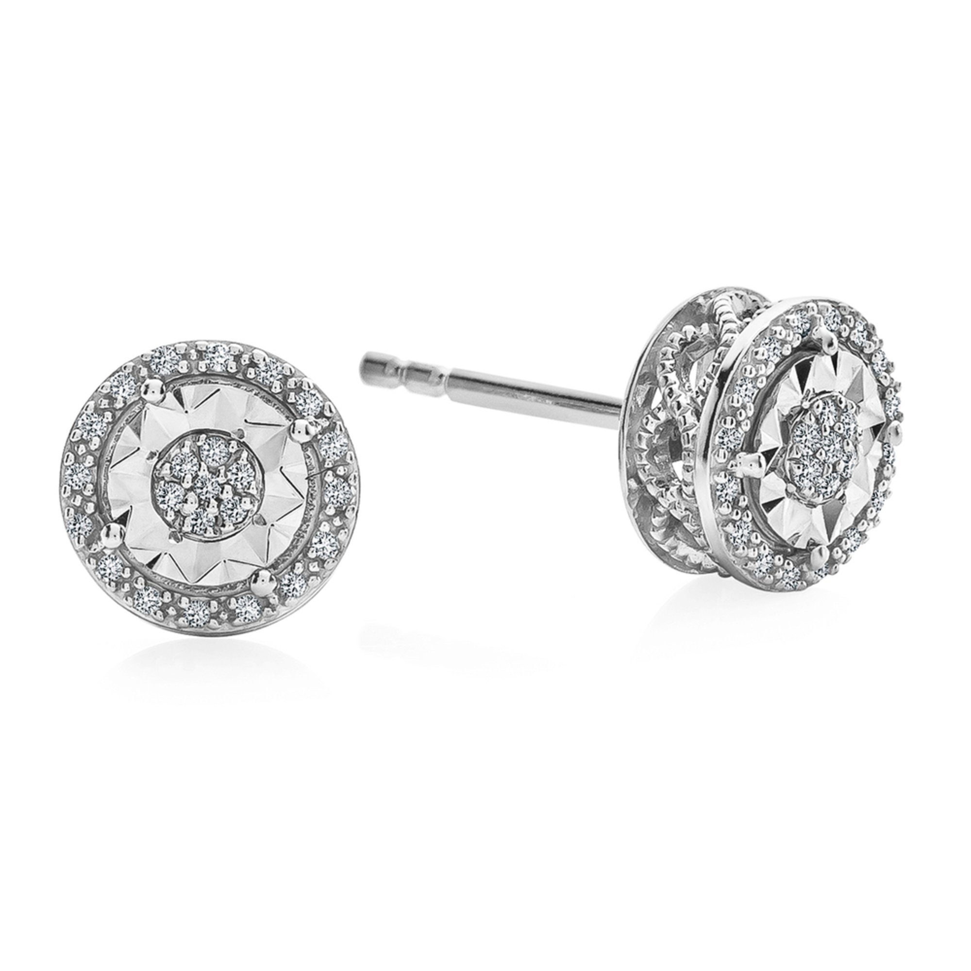 Diamond Miracle Framed Cer Stud Earrings 1 10 Cttw Sterling Diamond Miracle Framed Cer Stud Earrings 1 10 Cttw Sterling Silver