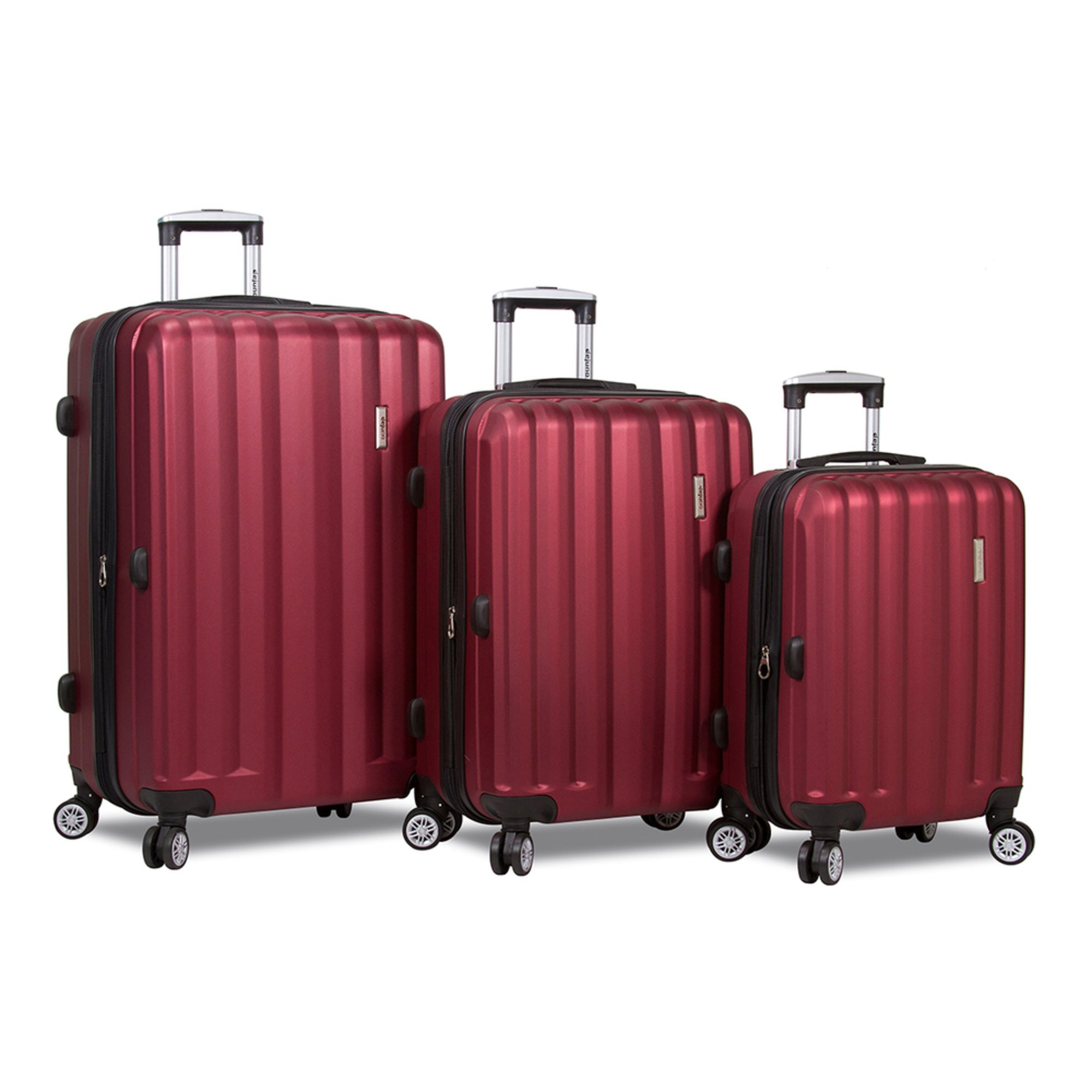 Dejuno 3piece Hardside Spinner Set Burgundy Luggage Sets