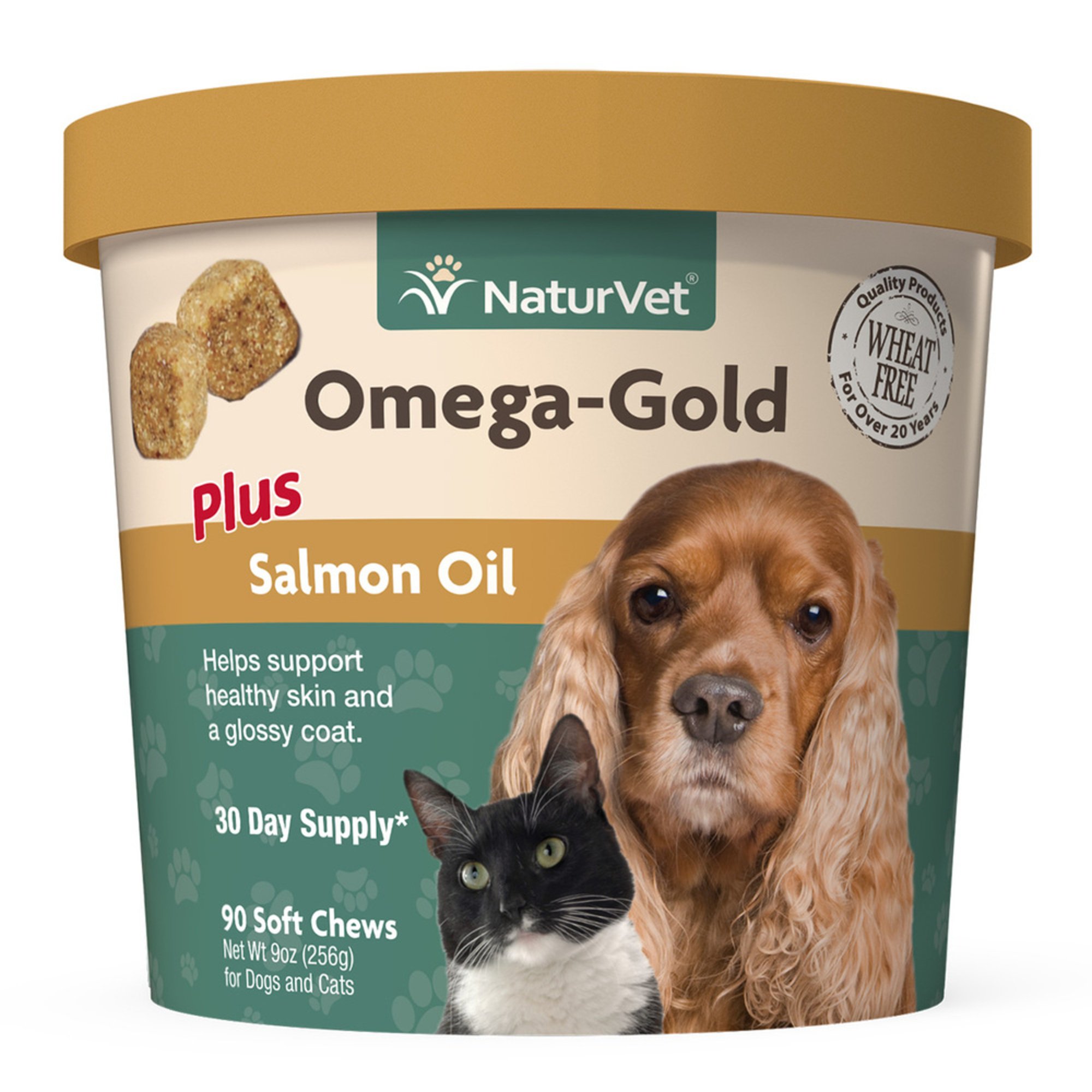 Naturvet Omega Gold Plus Salmon Oil 90count Soft Chews For Dogs & Cats