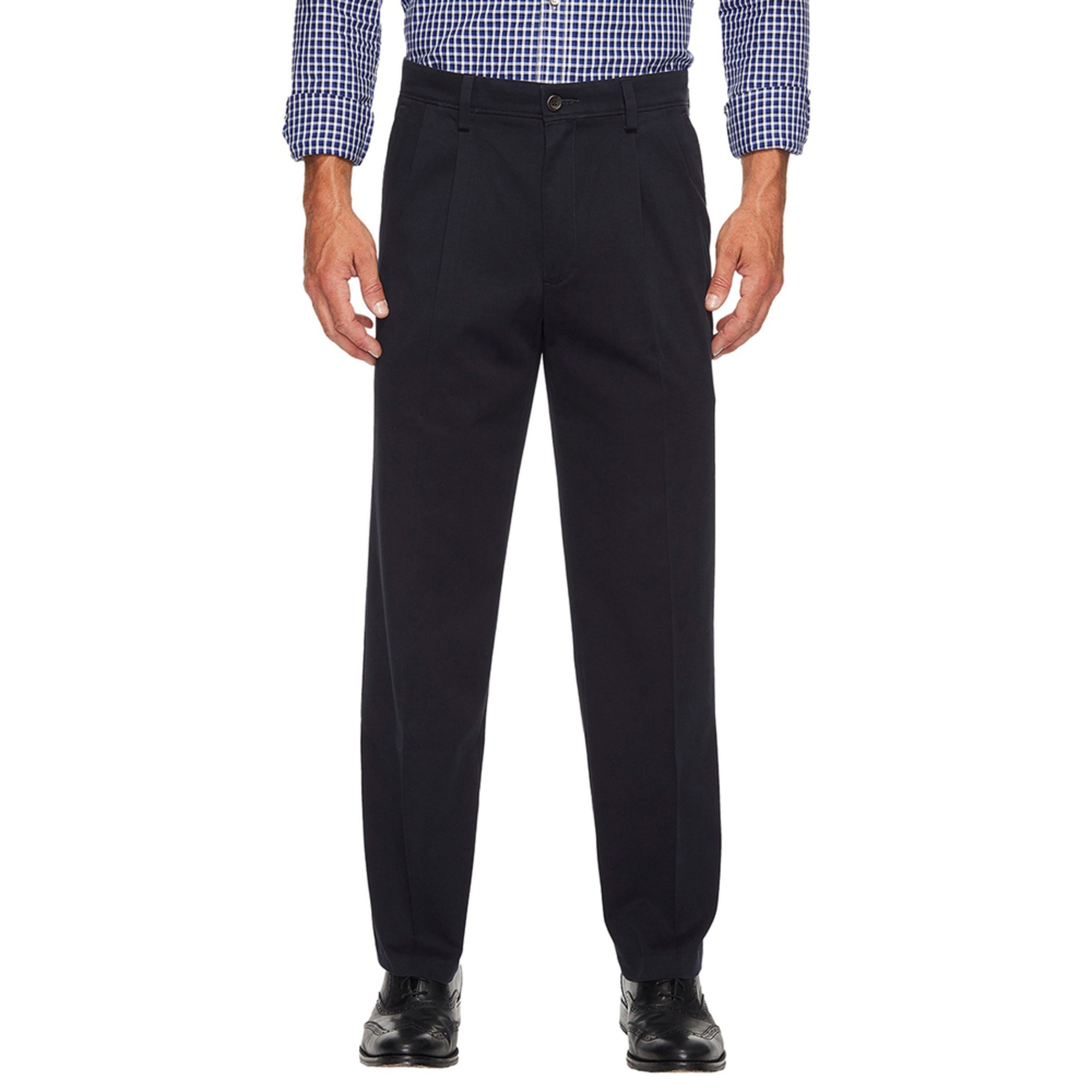 dockers men's easy classic pleated fit khaki stretch pants