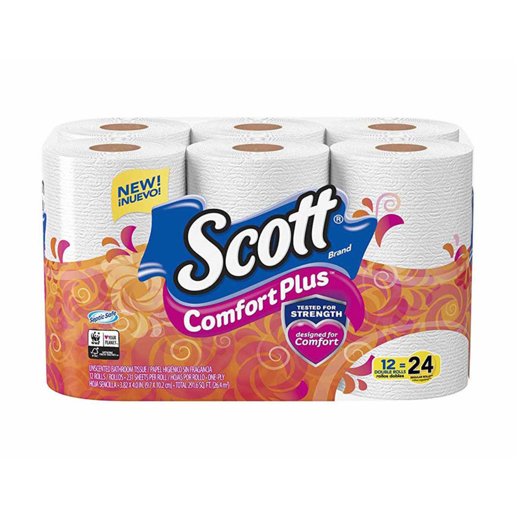 Scott Extra Soft Bath Tissue, 12 Double Rolls Household
