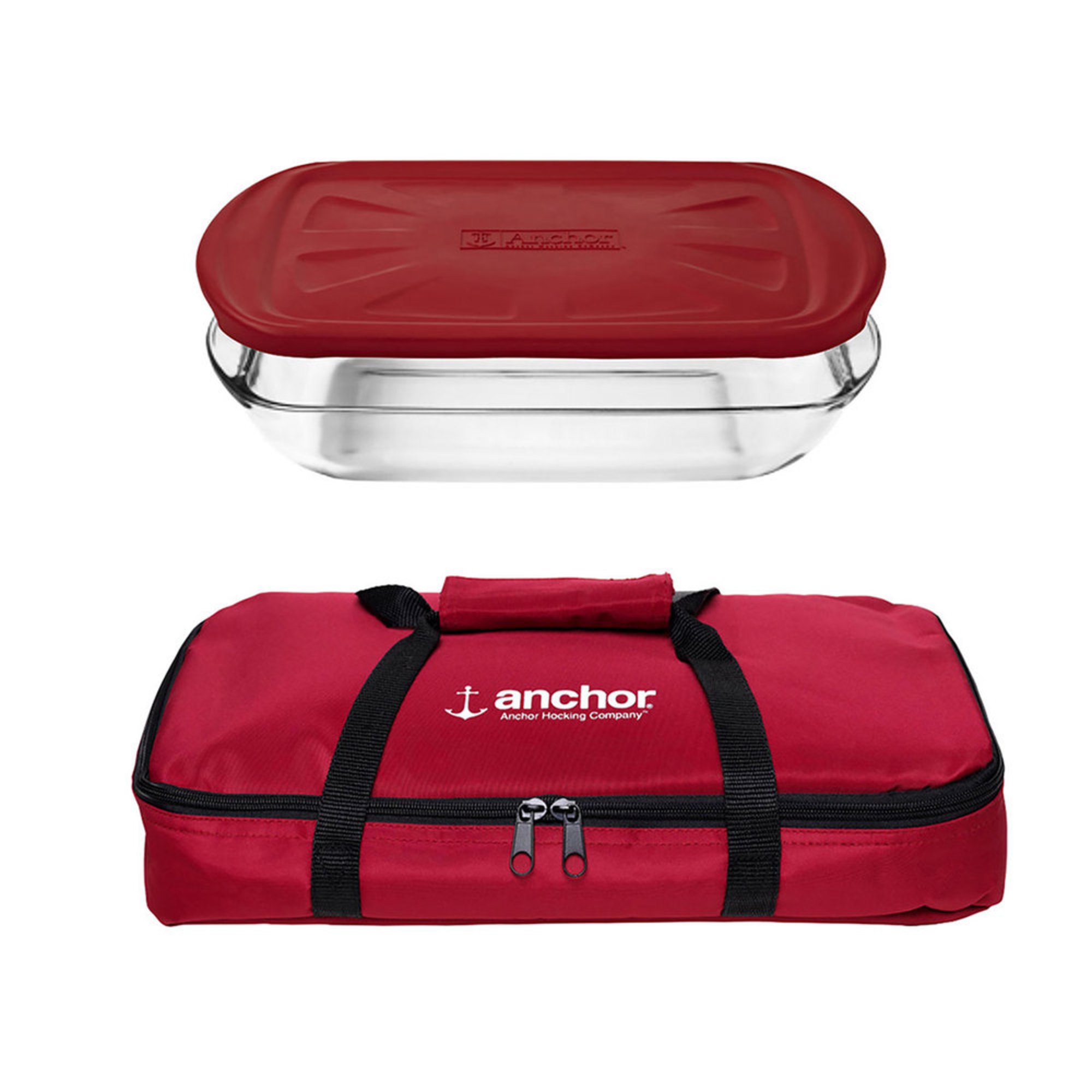 Anchor Hocking 3piece Bake & Take Tote Set Bakeware Sets For The