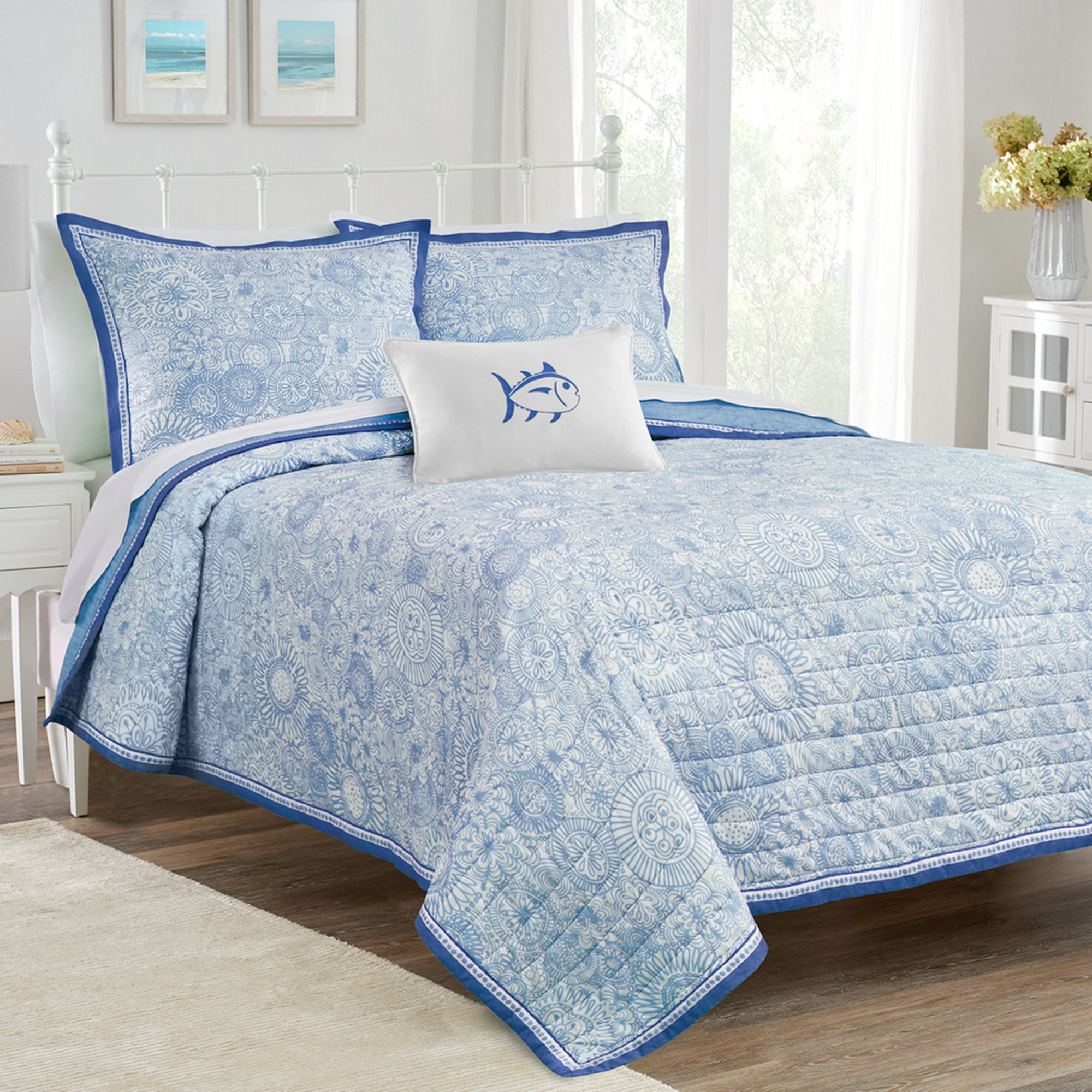 Southern Tide Seapine Quilt, Sky Blue King Quilts For The Home