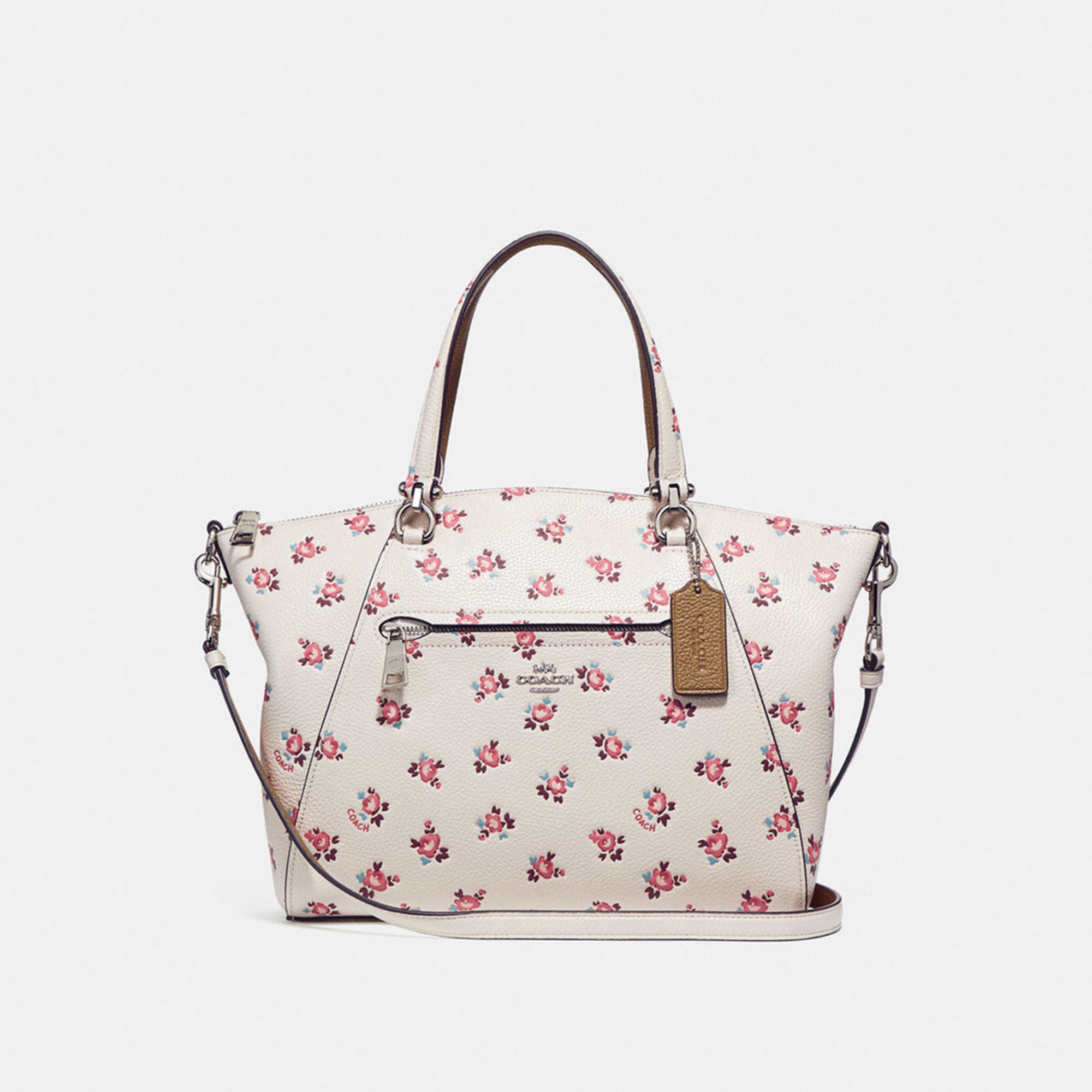Coach Floral Bloom Prairie Satchel Chalk Multi Satchels Handbags