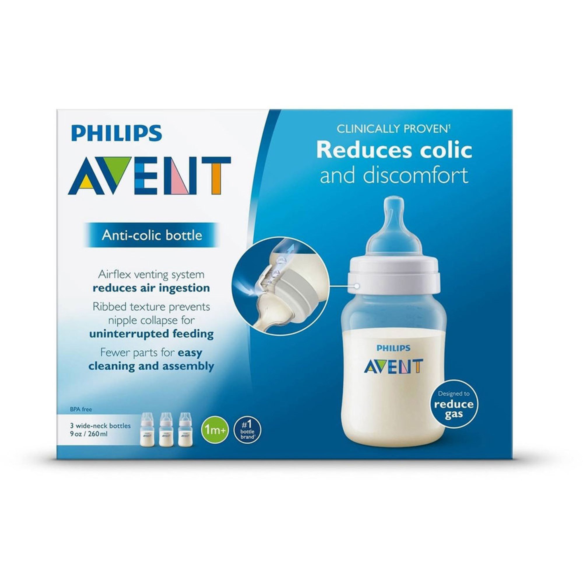 philips avent anti colic bottles clear