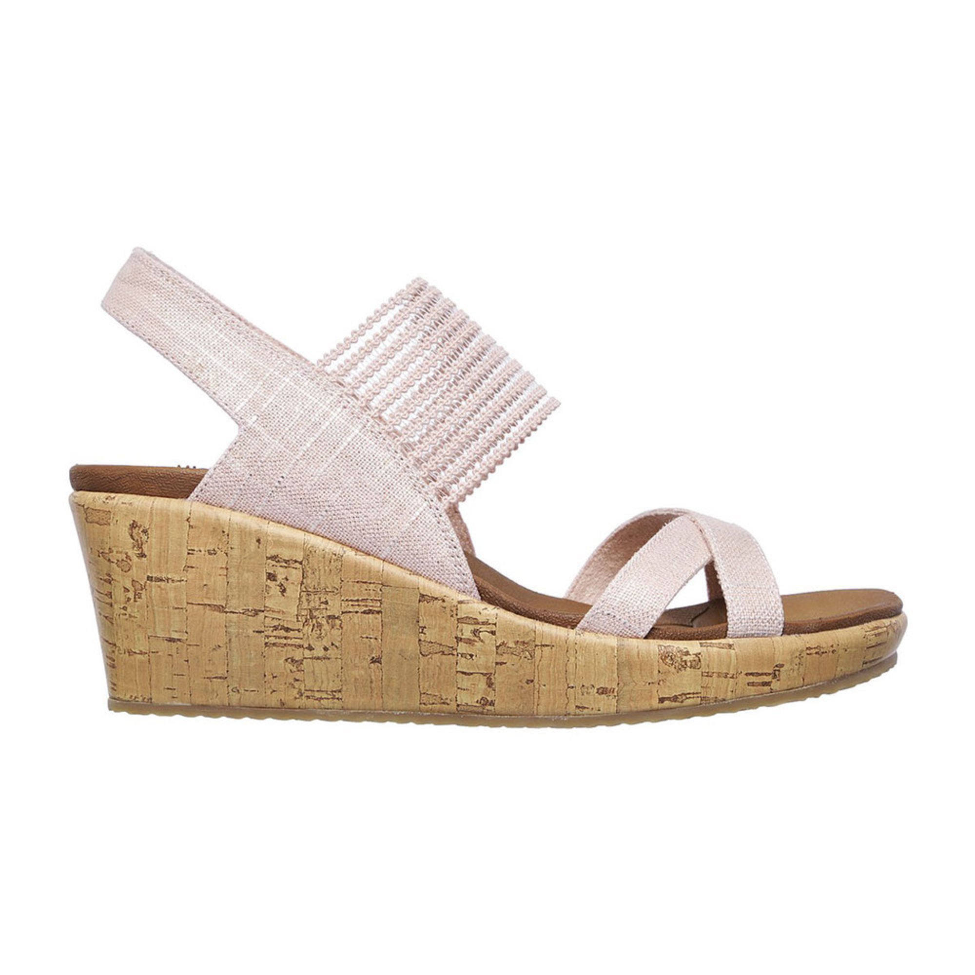 stretch fabric wedge sandals