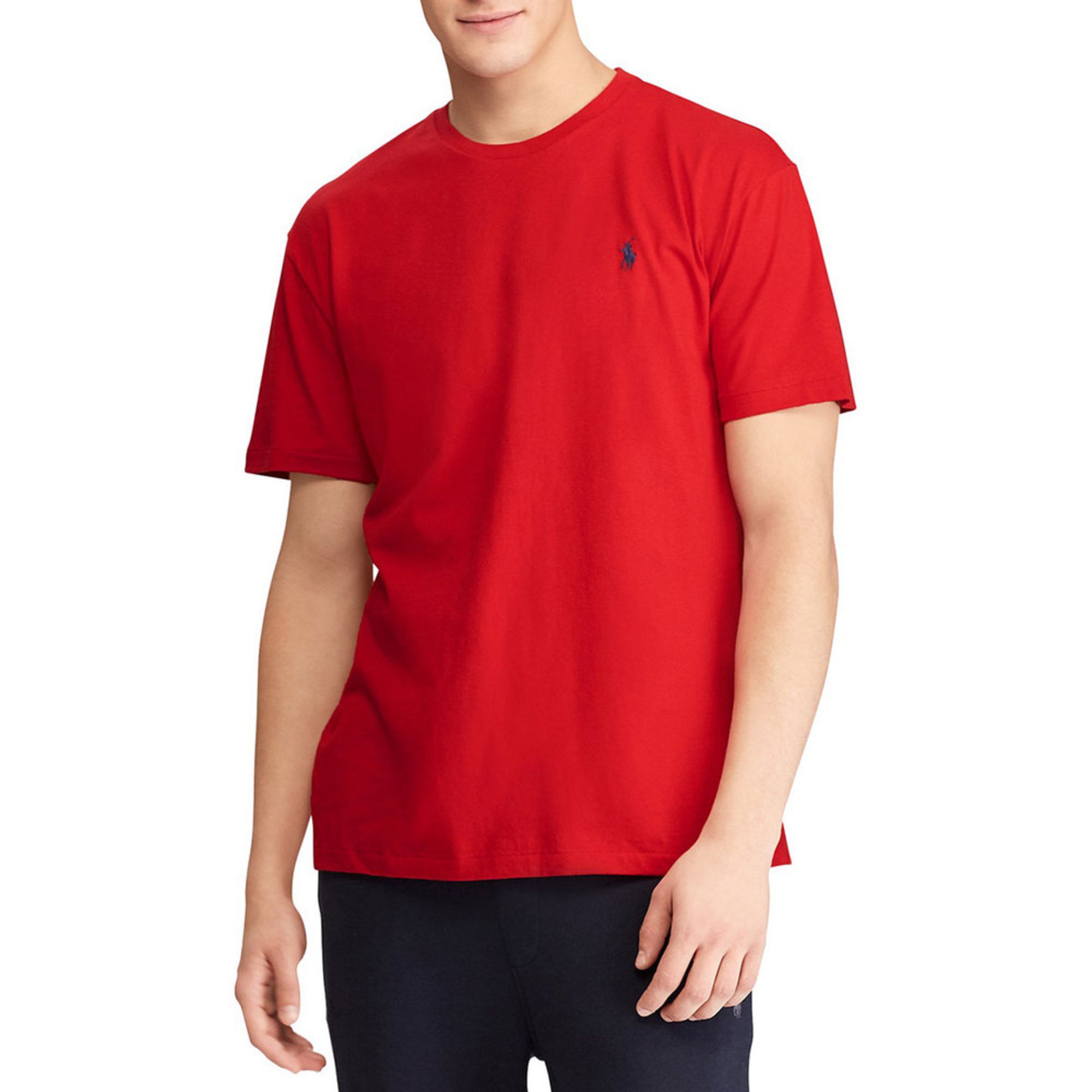 red polo neck t shirt