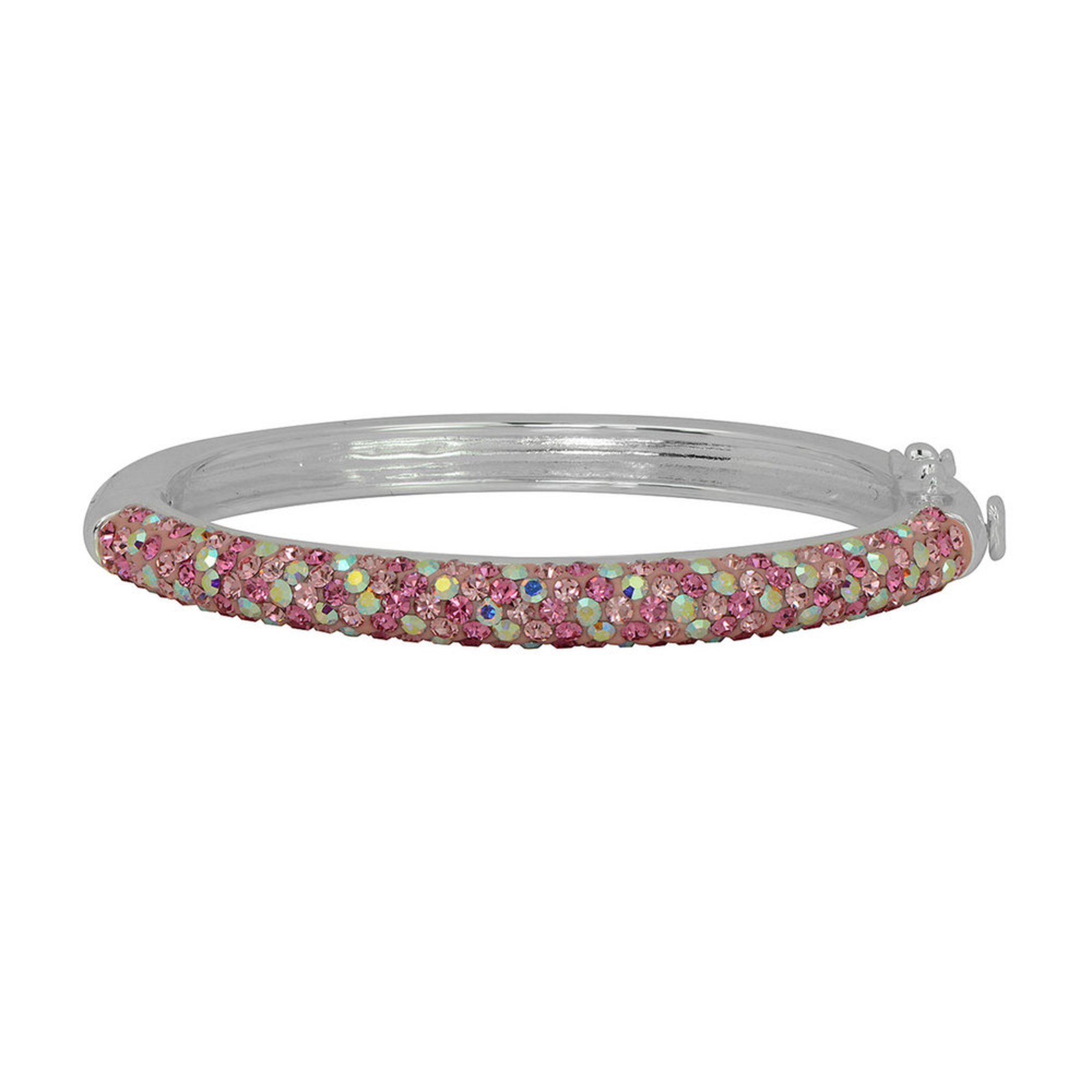 KIDS CRYSTAL BRACELET - DUSTY PINK WITH AQUAMARINE- SILVER main image 0